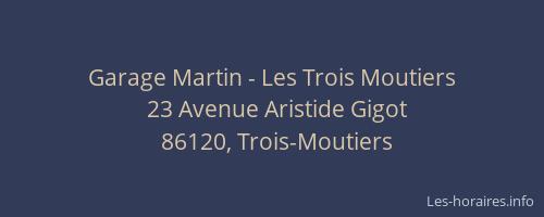 Garage Martin - Les Trois Moutiers