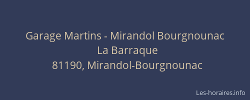 Garage Martins - Mirandol Bourgnounac