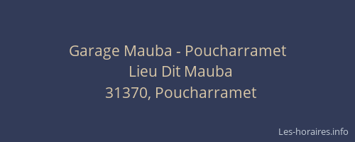 Garage Mauba - Poucharramet