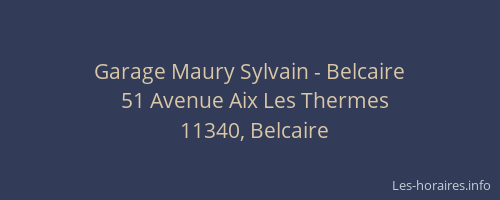 Garage Maury Sylvain - Belcaire