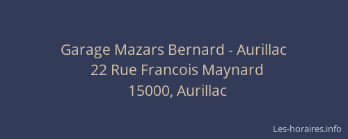Garage Mazars Bernard - Aurillac