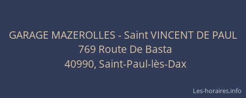 GARAGE MAZEROLLES - Saint VINCENT DE PAUL