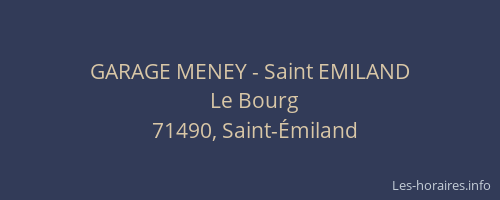 GARAGE MENEY - Saint EMILAND