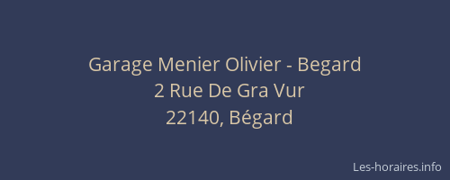 Garage Menier Olivier - Begard