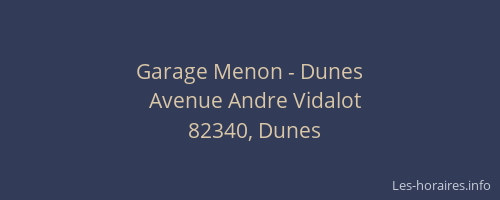 Garage Menon - Dunes