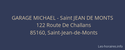 GARAGE MICHAEL - Saint JEAN DE MONTS