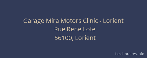 Garage Mira Motors Clinic - Lorient