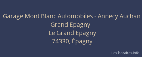 Garage Mont Blanc Automobiles - Annecy Auchan Grand Epagny