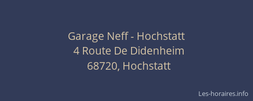 Garage Neff - Hochstatt