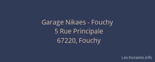 Garage Nikaes - Fouchy