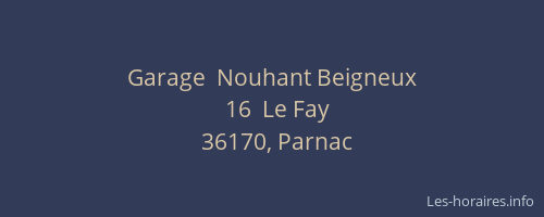 Garage  Nouhant Beigneux