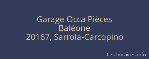 Garage Occa Pièces