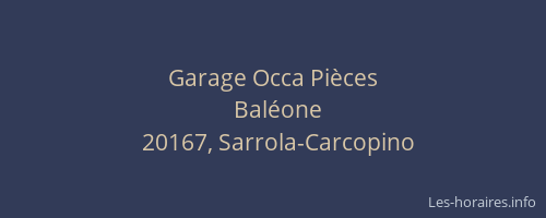 Garage Occa Pi&egrave;ces