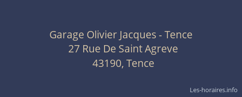 Garage Olivier Jacques - Tence