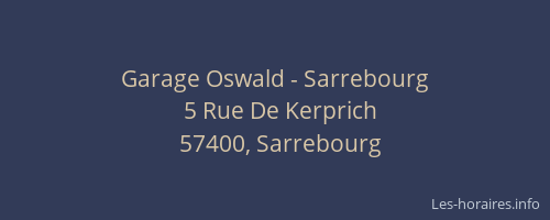 Garage Oswald - Sarrebourg