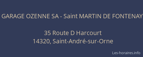 GARAGE OZENNE SA - Saint MARTIN DE FONTENAY