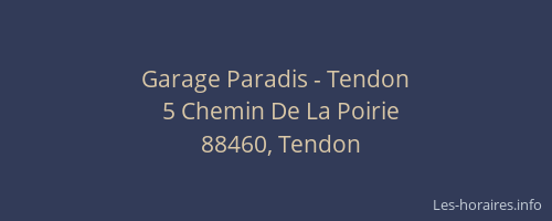 Garage Paradis - Tendon