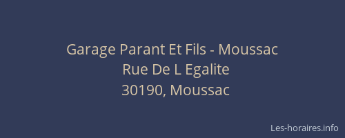 Garage Parant Et Fils - Moussac