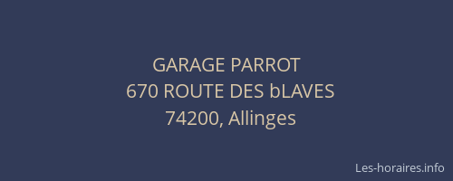 GARAGE PARROT