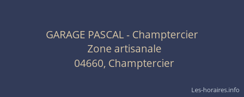 GARAGE PASCAL - Champtercier