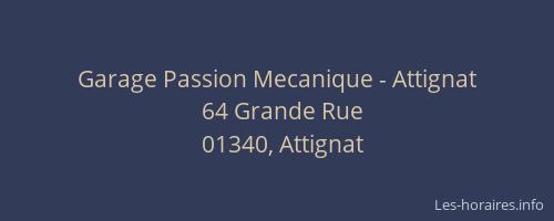 Garage Passion Mecanique - Attignat