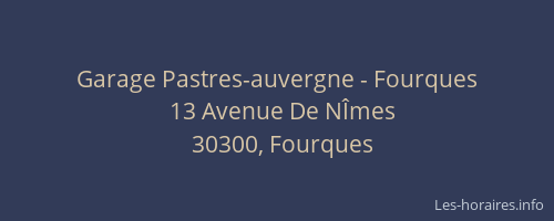 Garage Pastres-auvergne - Fourques
