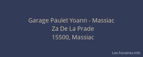 Garage Paulet Yoann - Massiac