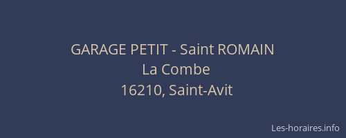 GARAGE PETIT - Saint ROMAIN