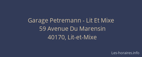 Garage Petremann - Lit Et Mixe