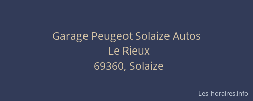 Garage Peugeot Solaize Autos