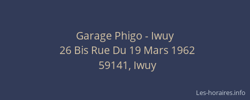 Garage Phigo - Iwuy