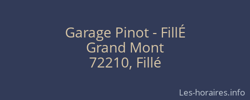 Garage Pinot - FillÉ