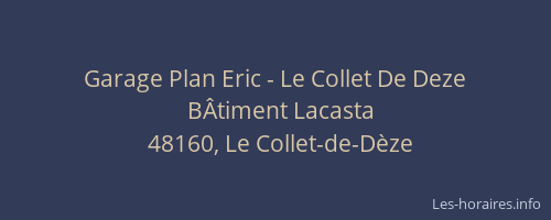 Garage Plan Eric - Le Collet De Deze