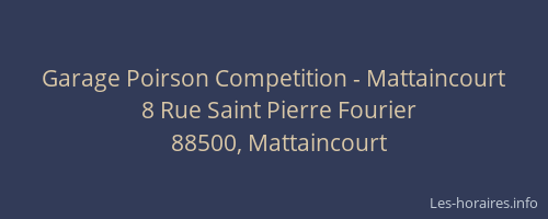 Garage Poirson Competition - Mattaincourt