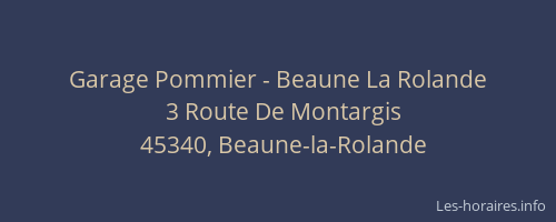 Garage Pommier - Beaune La Rolande