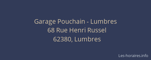 Garage Pouchain - Lumbres