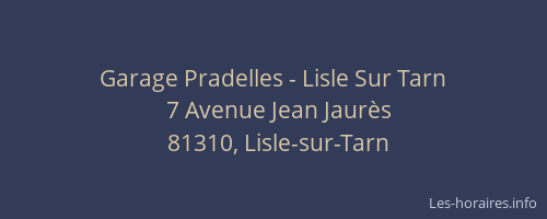 Garage Pradelles - Lisle Sur Tarn