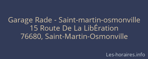 Garage Rade - Saint-martin-osmonville