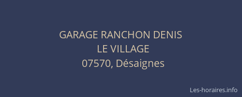 GARAGE RANCHON DENIS