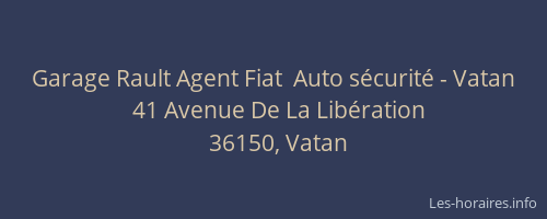 Garage Rault Agent Fiat  Auto sécurité - Vatan