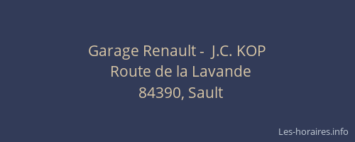 Garage Renault -  J.C. KOP