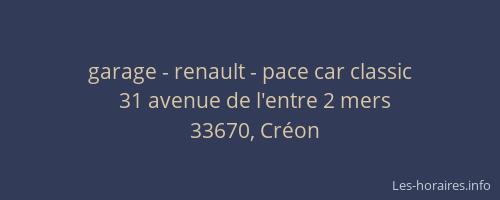 garage - renault - pace car classic
