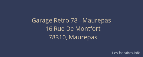 Garage Retro 78 - Maurepas