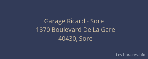 Garage Ricard - Sore
