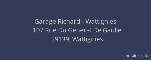 Garage Richard - Wattignies
