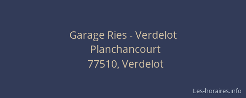 Garage Ries - Verdelot