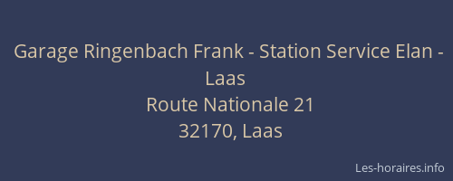 Garage Ringenbach Frank - Station Service Elan - Laas