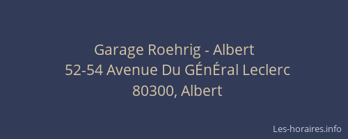 Garage Roehrig - Albert