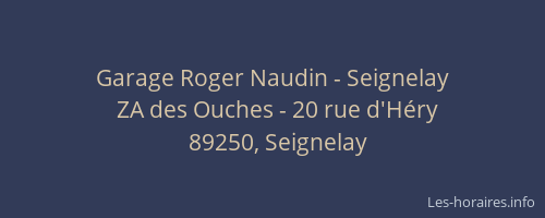 Garage Roger Naudin - Seignelay