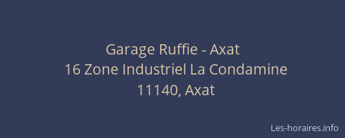 Garage Ruffie - Axat